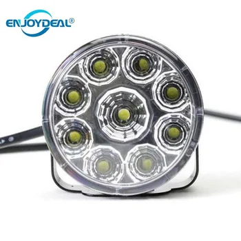 

2PCS 9 LED Car Light Round Fog Light Super Bright Daytime Running Lamp Backup Light DRL LED Car Light Driving Bulb White