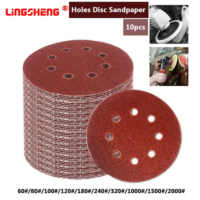 5/'/' 125mm Sanding Disc Hook And Loop Abrasive Paper Discs 60 To 1000 Grit Hole