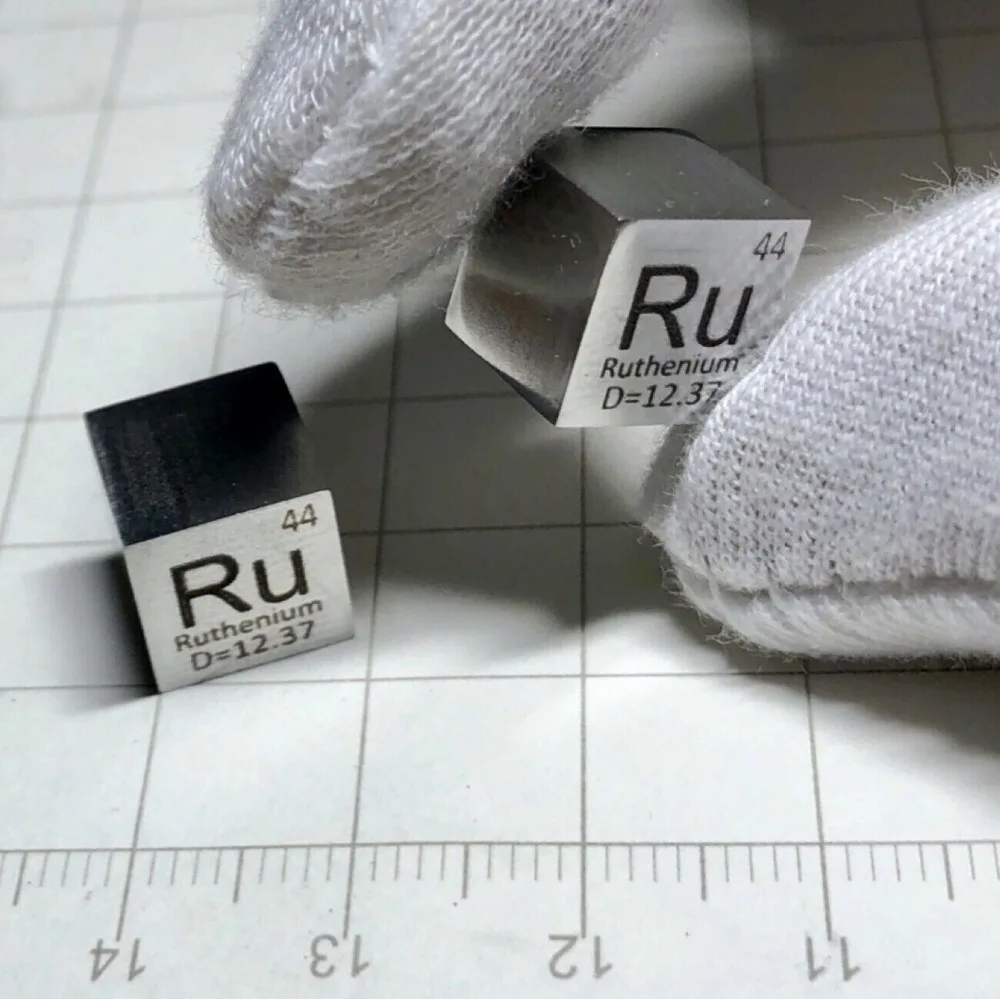 99.95% высокой чистоты рутений ру 11 5g вырезанный элемент Периодической таблицы 10 мм