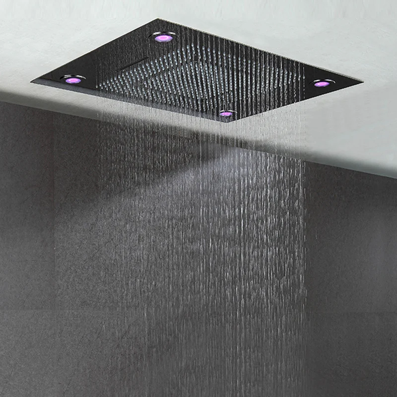 Bathroom Big LED Shower Heads Remote Control LED Light Showers Ceiling Embedded Rainfall,Waterfall and Water Curtain Showerhead Bathroom Big LED Shower Heads Remote Control LED Light Showers Ceiling Embedded Rainfall,Waterfall and Water Curtain Showerhead