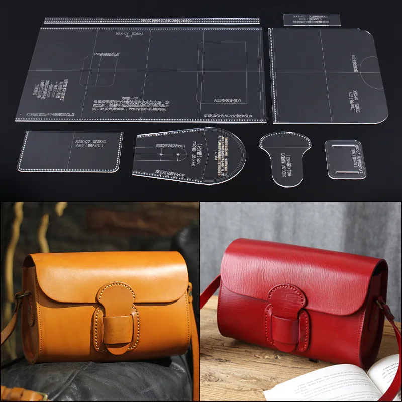 Possport Bag Acrylic Template Leather Acrylic Leather Pattern Leather  Templates,Acrylic Making Stencil Leather Bag Template Kit for DIY Leather  Craft