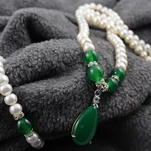 Горячая образец настоящего пресноводного белого цвета жемчужный ювелирный набор, модное ожерелье браслет серьги набор для красивой невесты Шарм женщин