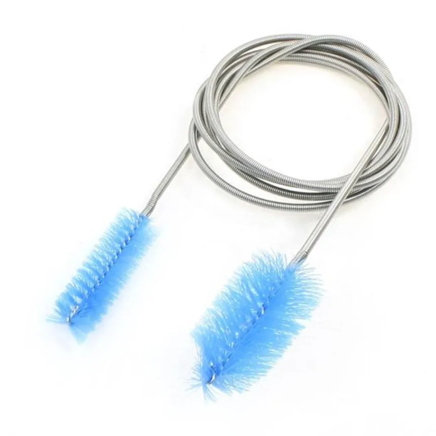 

1.55M Yellow Metal And Plastic Pipe Tube Cleaner Tool Double Head Brush Aquarium Filter Pumpe Pipe New