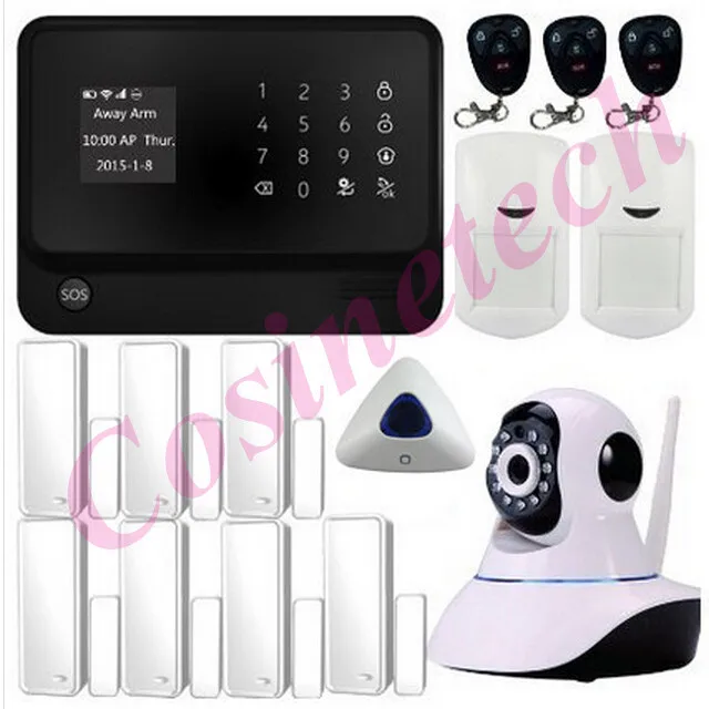 

touch keypad Smart home alarm with App IOS&Android G90B Wifi GSM alarm system with,GPRS,surveillance IP camera alarm system