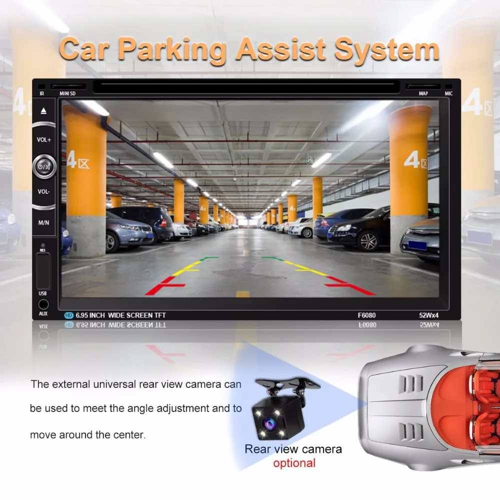 Cheap Car Radio 2 Din Car GPS Navigation Autoradio auto radios DVD Car Multimedia Player Subwoofer Touch Screen Rear view camera 13