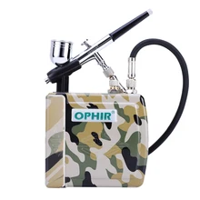 OPHIR Dual Action Airbrush Kit with Air Compressor & Charging Battery Air Brush Spray Gun for Nail Art Hobby Makeup Body Paint OPHIR Dual Action Airbrush Kit with Air Compressor & Charging Battery Air Brush Spray Gun for Nail Art Hobby Makeup Body Paint