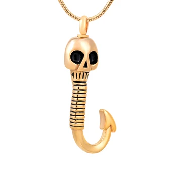 

CMJ9769 Multicolor Skelton Fish Hook Stainless steel Cremation Jewelry Ashes Pendant Keepskake Urns Necklace Colar