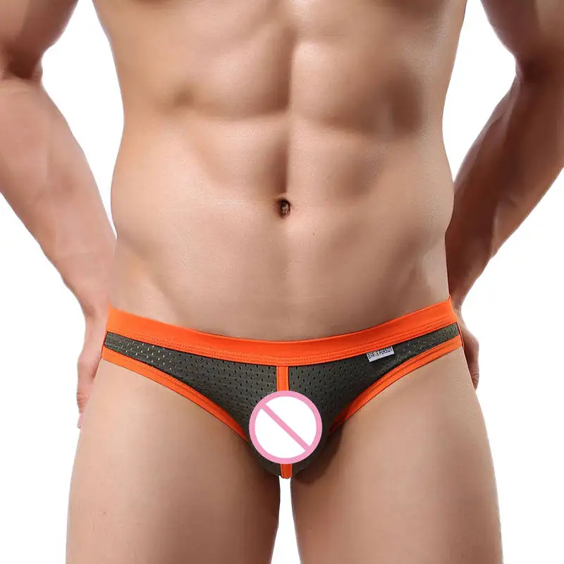 

Men's Sexy Mesh Underwear Breathable Hollow Out Briefs Males Bulge Pouch Jockstrap Triangle Panties Underpants Knickers New Hot