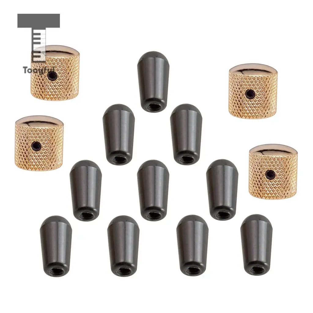 1 Set Brass Dome Knobs Screw Type+3 Way Toggle Switch Knobs Tips for LP Electric Guitar Parts