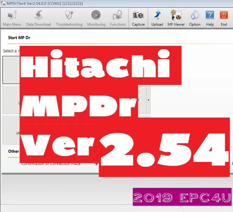 

2019 NEW Hitachi Construction Machinery MPDr Ver 2.54 with Tier4 expire to 2222
