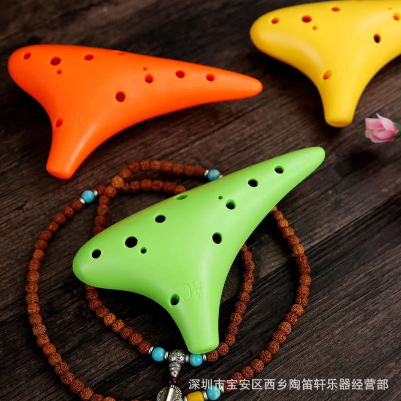 Пластиковые детские игрушки ocarina 12 hole ocarina alto C пластиковая Смола дом: студенты начинающие ocarina