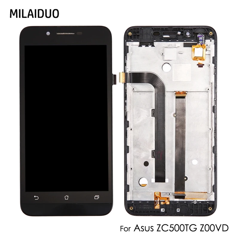 

LCD Display For Asus ZenFone Go ZC500TG Z00VD Touch Screen Digitizer Glass Monitor Assembly Replacement Black No/with Frame