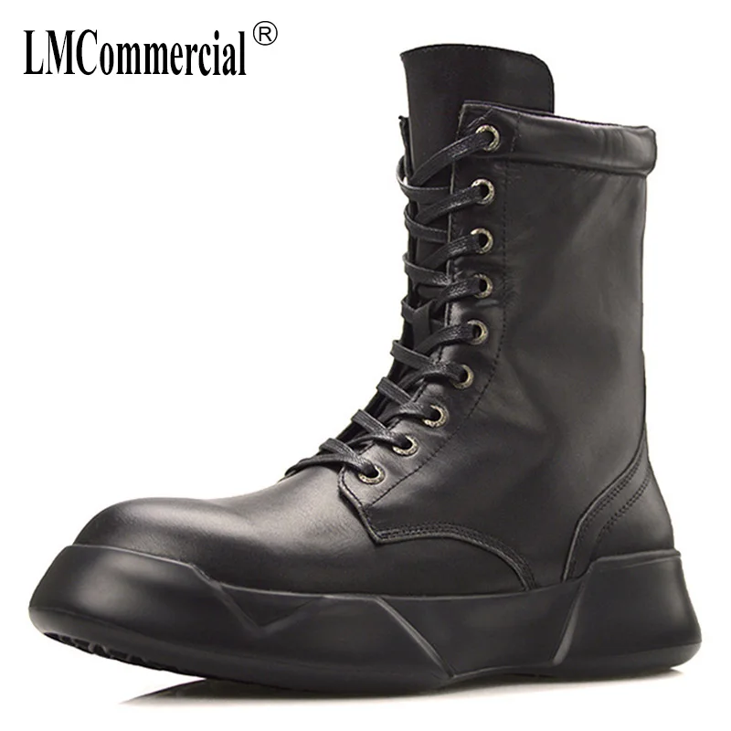 

Genuine Leather Martin Boots Mens Chelsea boots high top shoes men all-match cowhide autumn winter British Chelsea boots male
