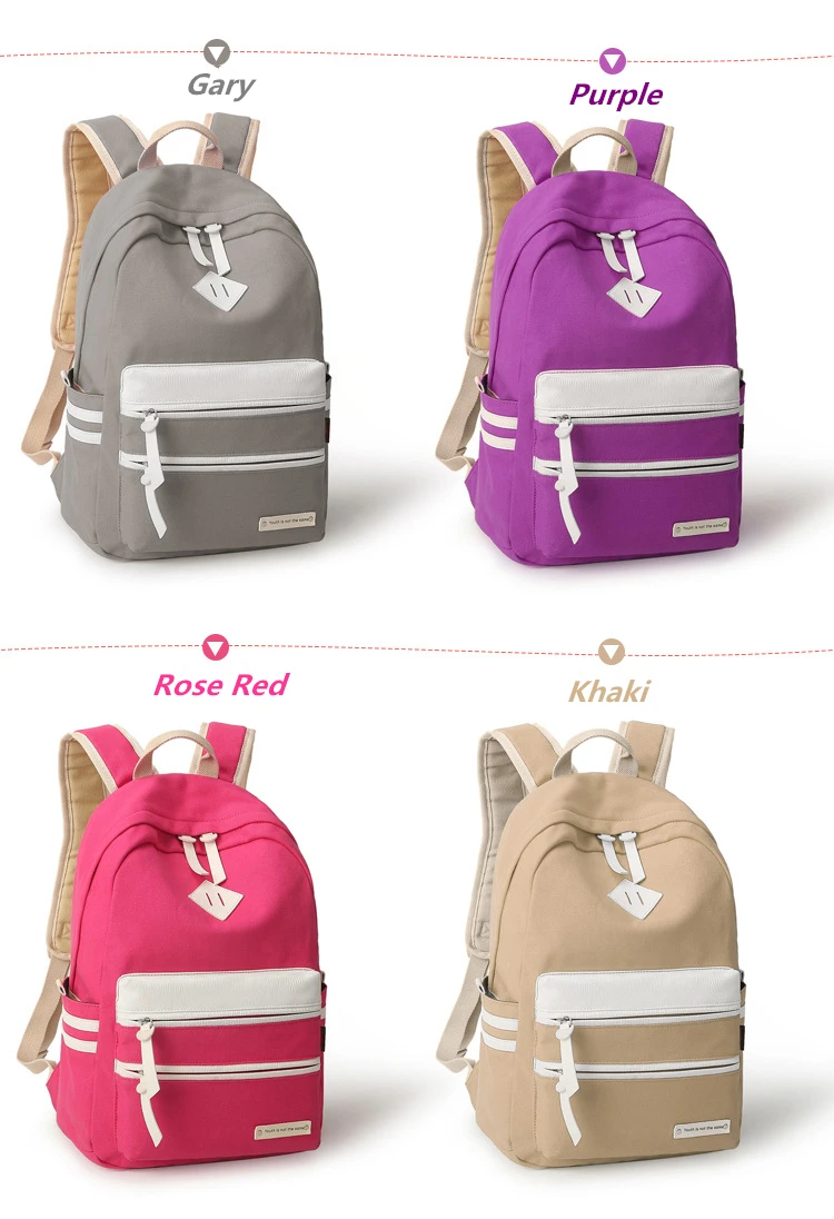 Брендовый однотонный корейский женский рюкзак atinfor, Холщовый школьный рюкзак для девочек-подростков, студенческий рюкзак с бахромой, Женский Повседневный Рюкзак