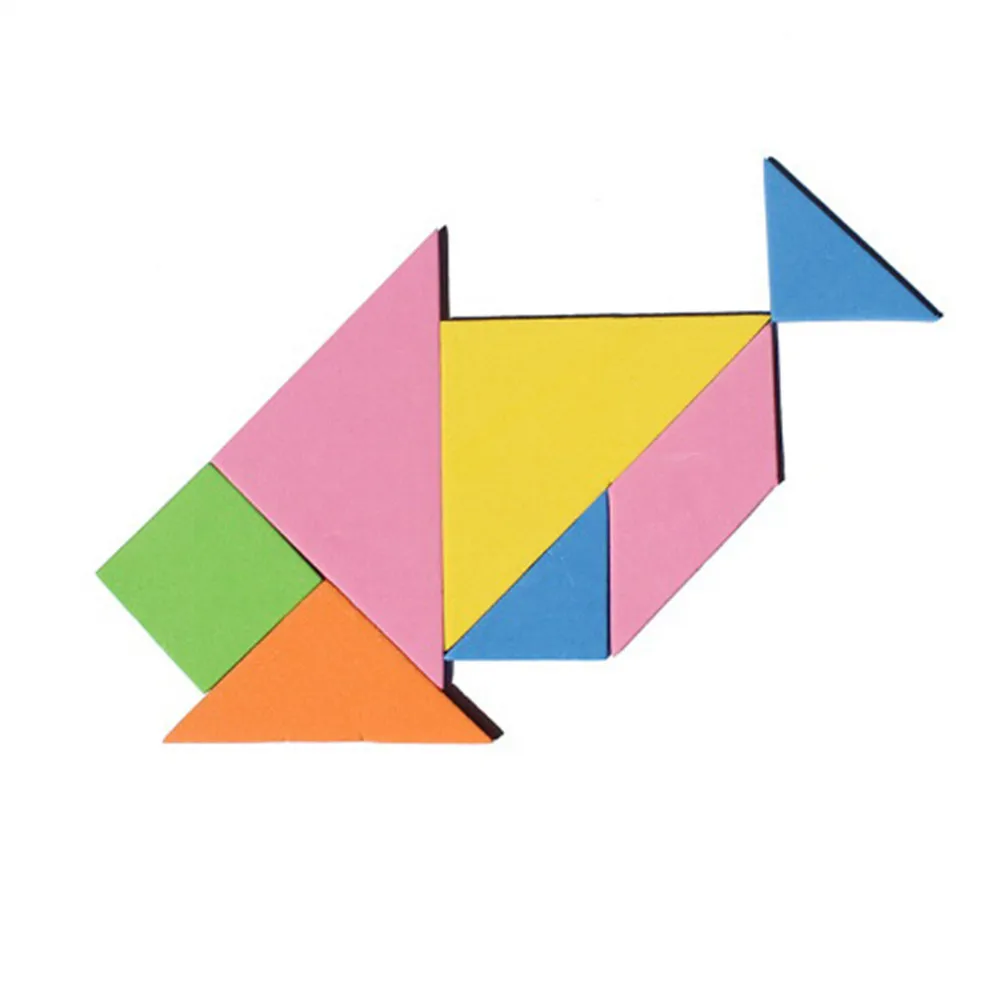 Деревянные Tangram 7 частей головоломки красочный квадрат IQ Игры Головоломка интеллектуальные Обучающие игрушки для детей размер: 9*9*0,4 см