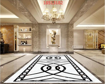 

beibehang Customized simple European Chinese high-definition corridor aisle marble floor tiles floor painting pvc material