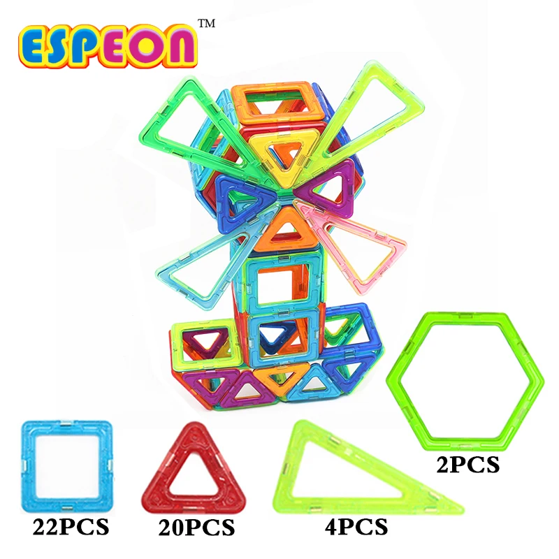 

48Pcs Magnetic Designer Block Toy Big Size Model Building Toy Bricks Enlighten Plastic Educational Magnetic Toys For Children