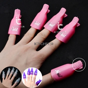 

ICYCHEER 10pcs Nail Art Toenail Soak Off Clip Cap UV Gel Polish Clamp/Remover Wrap Tools