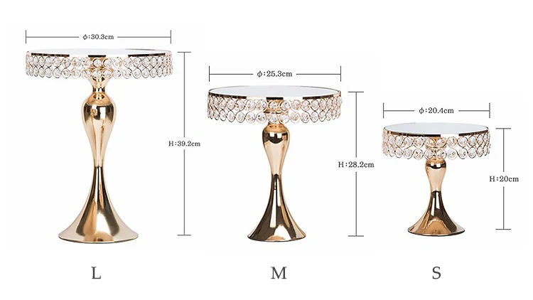 Хрустальная подставка для торта настольная Центральная Золотая зеркальная поверхность подставка для десерта и кексов столик для торта Свадебная вечеринка декорирование выпечки инструмент