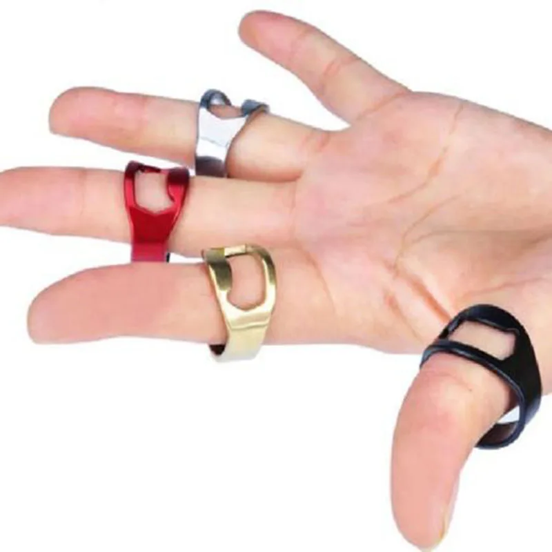 JX-LCLYL 5PCS Mixed Stainless Steel Finger Thumb Key Ting Beer Bottle Opener Tool New