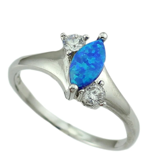 HAIMIS Tiny Cute Blue Fire Opal CZ Fashion Jewelry For Women Ring Size 6 7 8 9 9.5 10.5 OR780D | Украшения и аксессуары