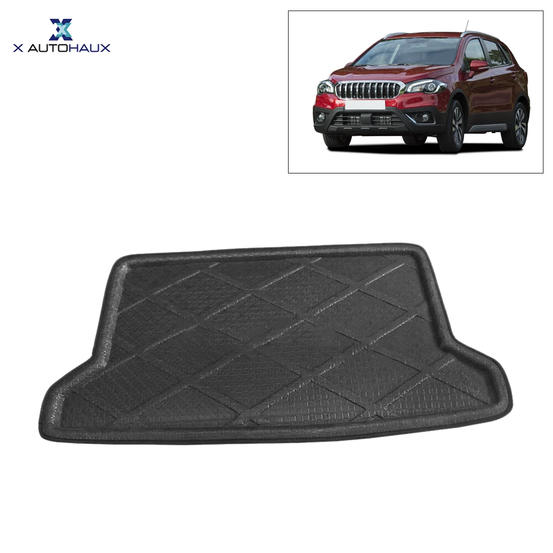

X AUTOHAUX Car Rear Trunk Floor Mat Cargo Boot Liner for Suzuki New SX4 S-Cross 2014-2017