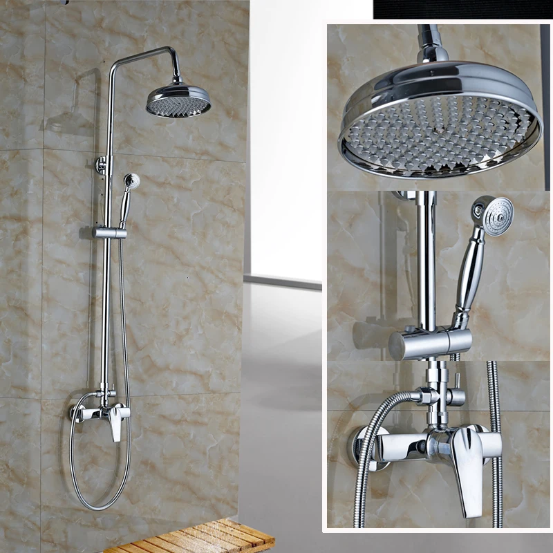Shower Sets For Bathroom My Web Value Chrome Finished Bathroom Shower Set Faucet Single Handle With Hot And Cold Water Complete Mixer