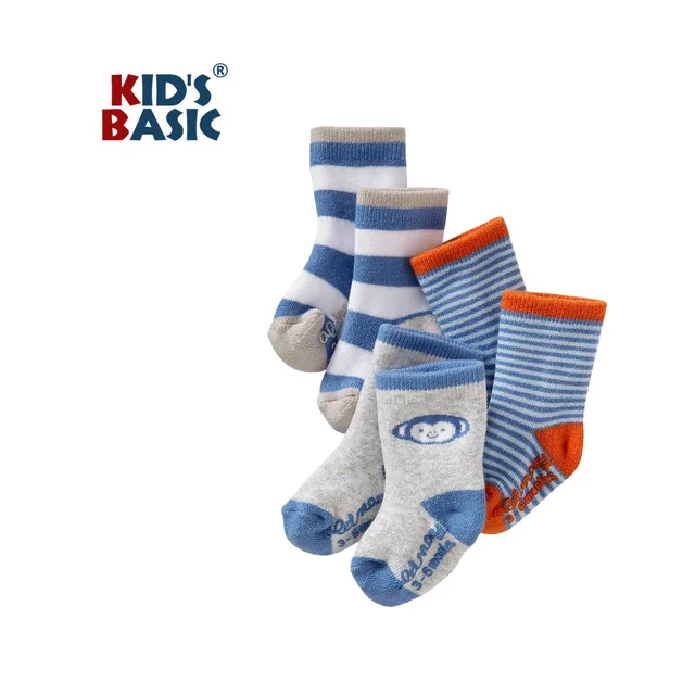 3 pairs/lot 2016 Autumn/Winter 1 6years Pure cotton baby socks baby boy