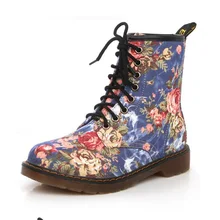 Automne Nouveau Produit Vers L’ouest Cowboy Vent Beau Cowboy Bottes Rétro de Petites Fleurs Plat Avec Haute BootsFor Femmes Martin
