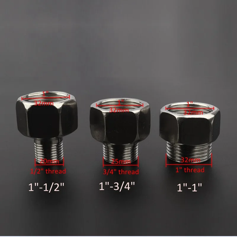 1 шт. нержавеющая сталь 1/2 "3/4" 1 "резьбовое соединение с внешней резьбой кран интимные аксессуары орошения сада прямой, Редукционный разъем