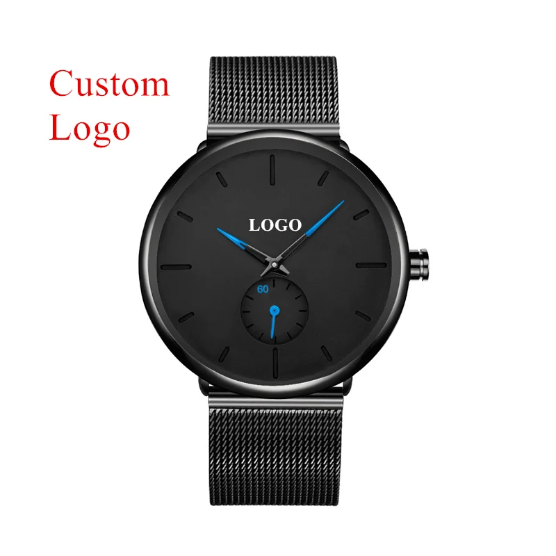 CL029 Build Your Own Brand Watches Men Stainless Steel Mesh Custom Logo Man Watch Private Label Personalized Watch