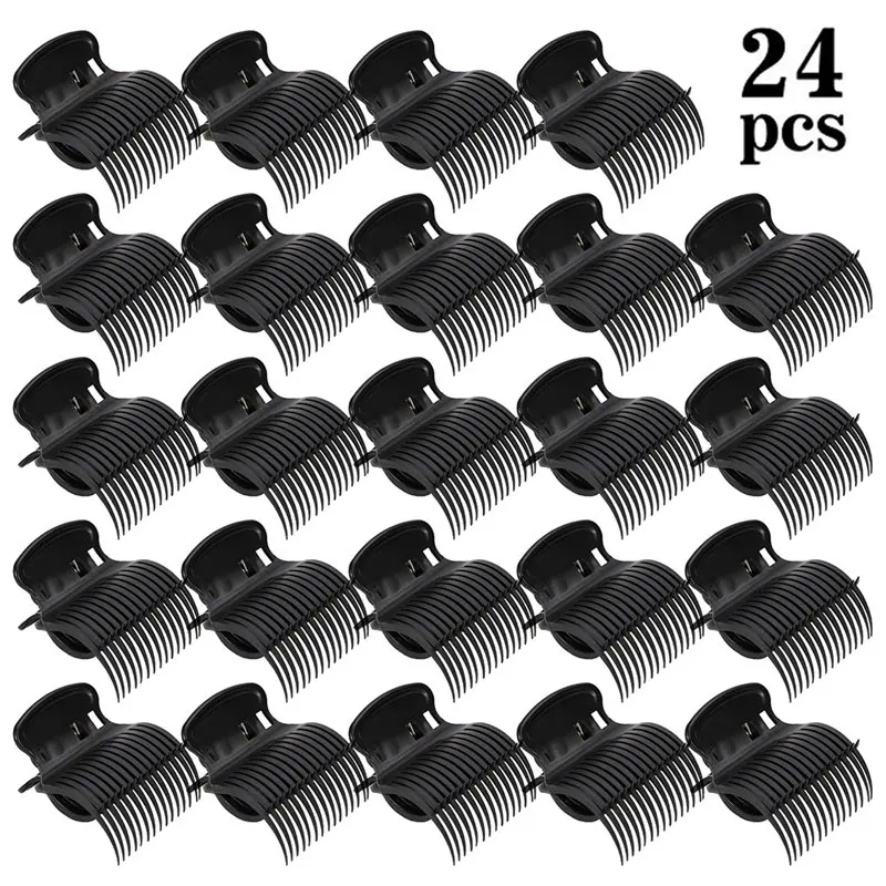 

24Pcs/Set New Heat Resistance Perm Rods Big Hair Clips Hair Roll Curling Bars Butterfly Hair Clip Grips Barrel Hairbrush Clips