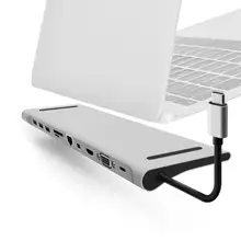 USB C док-станция для ноутбука Алюминиевый адаптер 11 в 1 для MacBook Pro/Air, ChromeBook Pixel, Yoga5 Pro, Dell XPS13/XPS15 и многое другое