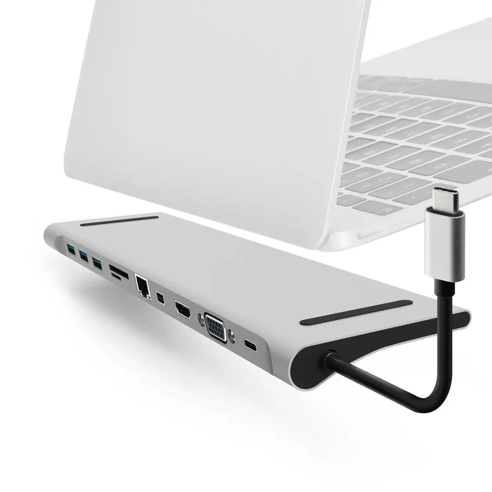 USB C ноутбук док станция алюминиевый 11 в 1 адаптер для MacBook Pro/Air ChromeBook Pixel Yoga5 Pro Dell