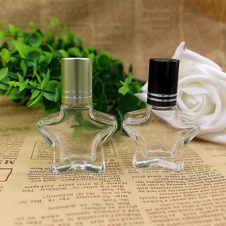 

10ML Pentacle Transparent Perfume Roll On Glass Bottle 5PCS/LOT