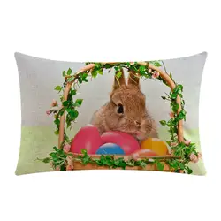 Пасхальная наволочка для дивана, фестиваль, хлопок, лен, наволочка для дома, декорированные кролики, яйцо, подушки с принтами # WS