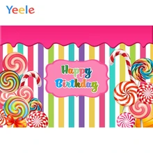 Yeele цвета полосой леденец Candyland ребенок день рождения фотографии фоны индивидуальные фотографические фоны для фотостудии