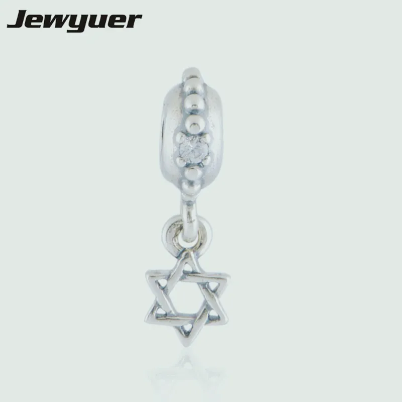 

Star Of David Dangle Charm 100% 925 Sterling silver Fits European brand Bracelets DIY Making Jewelry wholesale DA040