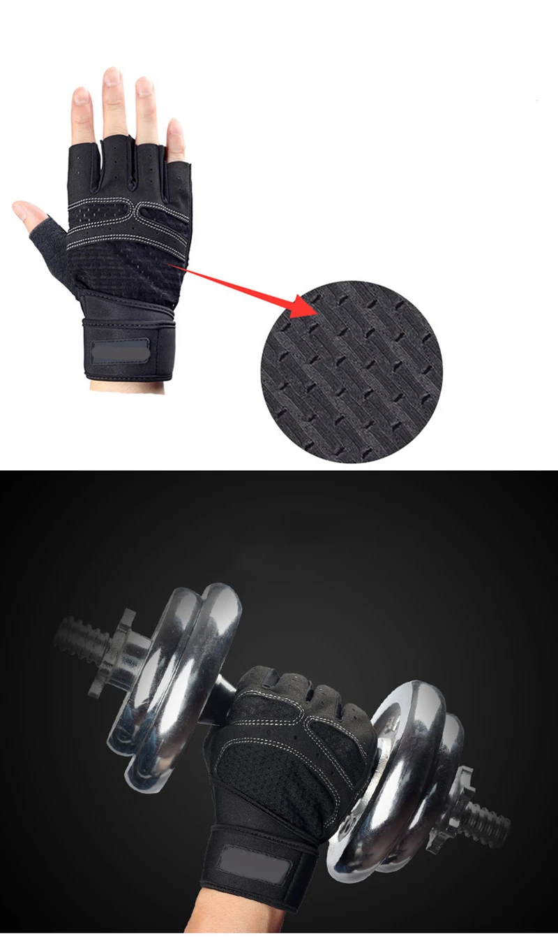 M-XL Gym Gloves Heavyweight Sports Exercise Weight Lifting Gloves Body Building Training Sport Fitness Gloves (3)