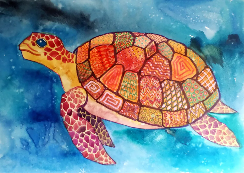 

5D DIY Crystal Diamond Painting Full Drill Square Colorful Sea Turtle Mosaic Art Kit Needlework Cross Stitch Embroidery Stickers