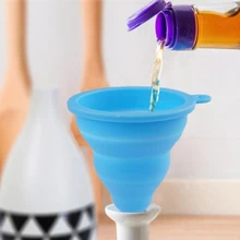 10,5 см длинное телескопическое складывание Воронка Бытовая мини-воронка отделяющая жидкость заполняющая Воронка пищевой силикон