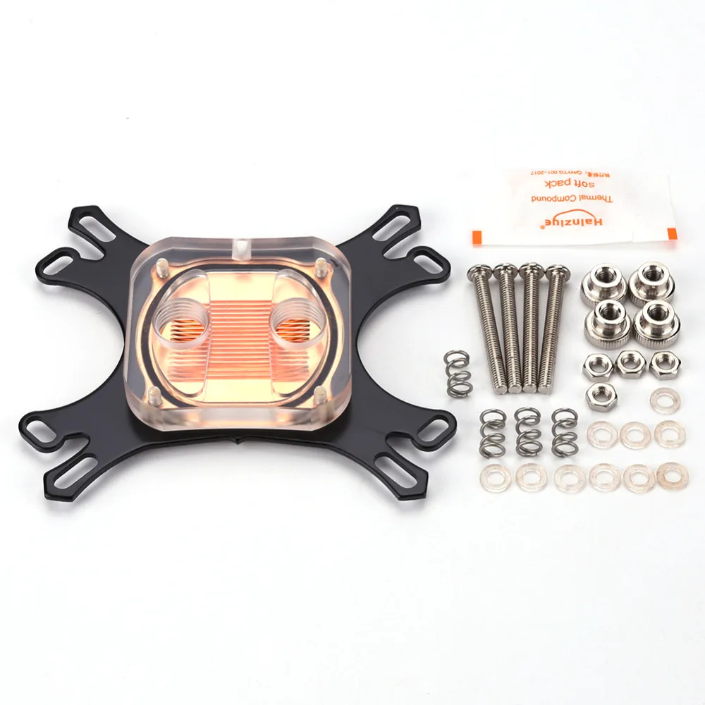 CPU Water Block Water Cooling Cooler CPU Waterblock Computer Cooling Radiator with Mounting Screws for Intel for AMD