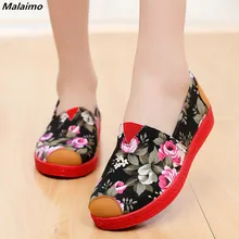 Новинка; Тканевая обувь в Пекинском стиле; коллекция года; Женская дышащая повседневная обувь на плоской подошве; сезон весна-лето; модная Нескользящая парусиновая обувь с цветочным принтом