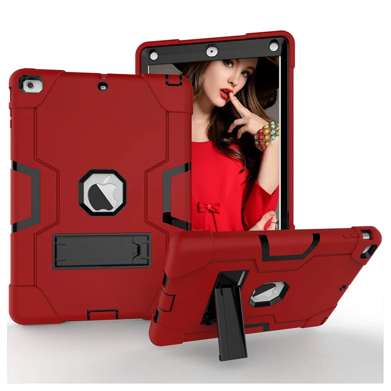 Case For iPad Air 1iPad 5 A1474 A1475 A1476,High-Impact Shockproof 3 Layers Soft Rubber Silicone+Hard PC Protective Cover Shell (23)