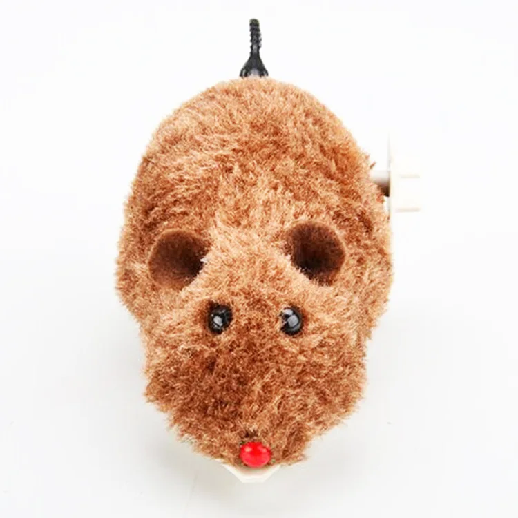 

New Creative Funny Clockwork Spring Power Plush Mouse Toy Cat Dog Playing Toy Mechanical Motion Rat Pet Accessories