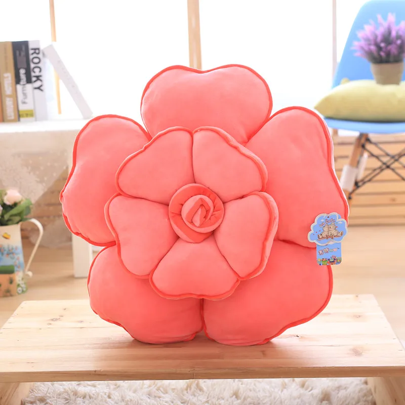 55 см цветок плюшевая подушка мягкая плюшевая красная игрушечные розы домашняя мягкая декоративная подушка и подушка подарок для нее - Цвет: Розовый