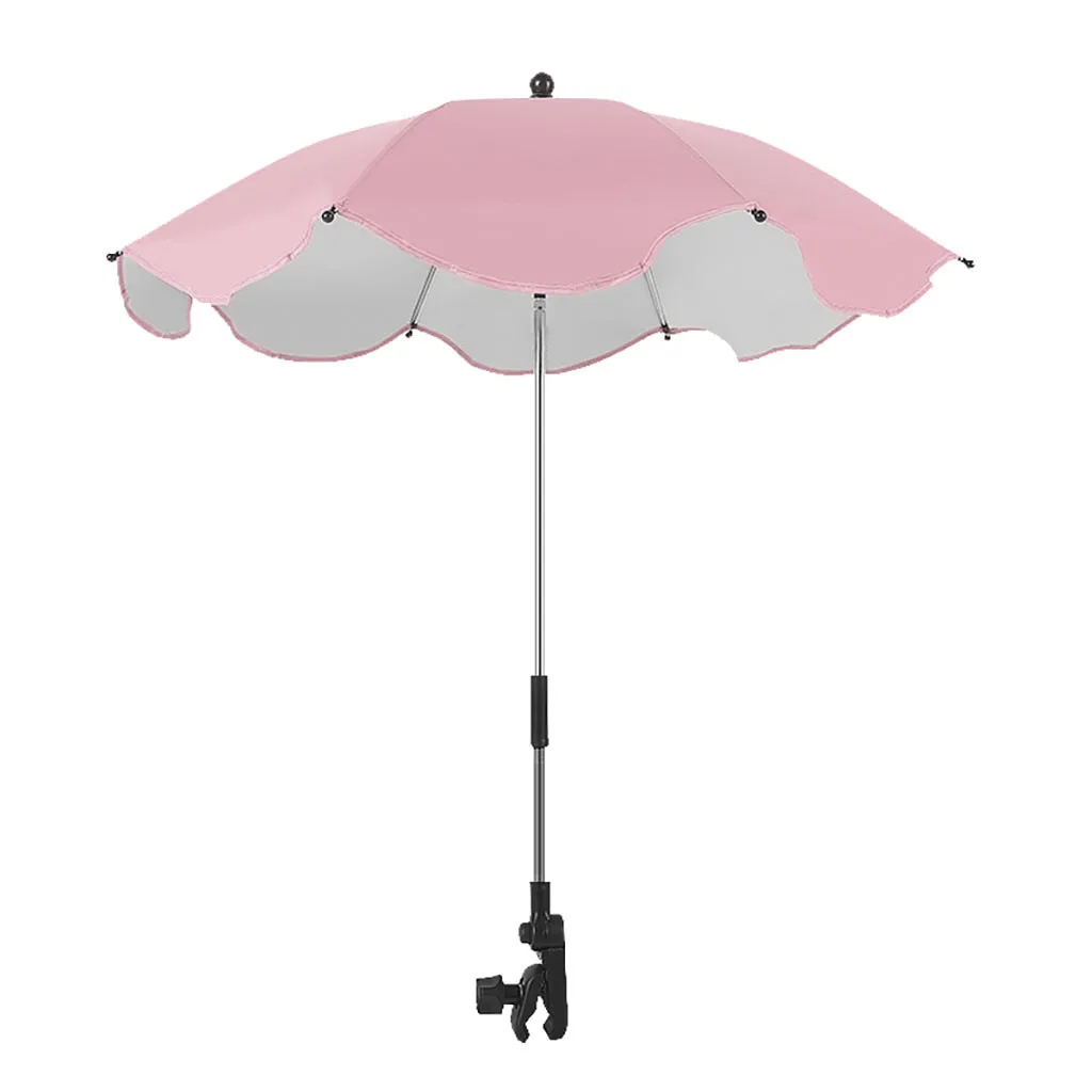 1 комплект детская коляска зонтик Серебряный пластик УФ Защита от солнца Универсальный складной портативный зонтик