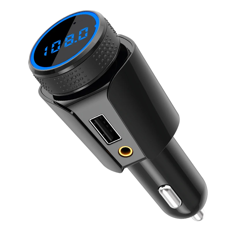 

CDEN Car MP3 Bluetooth FM transmitter Mobile phone charger Aux audio output TF Card lossless broadcast Bluetooth Car Kit