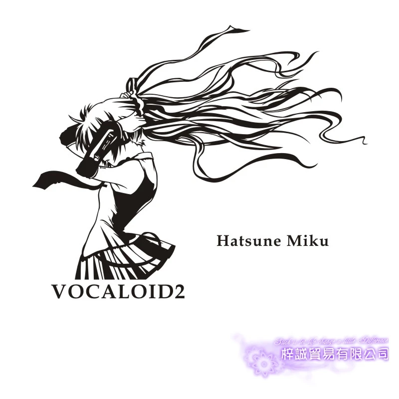 DCTAL Hatsune Miku Wall Decal Anime Cartoon Car Sticker Vinyl Wall Stickers Decal Decor Home Decorative Decoration