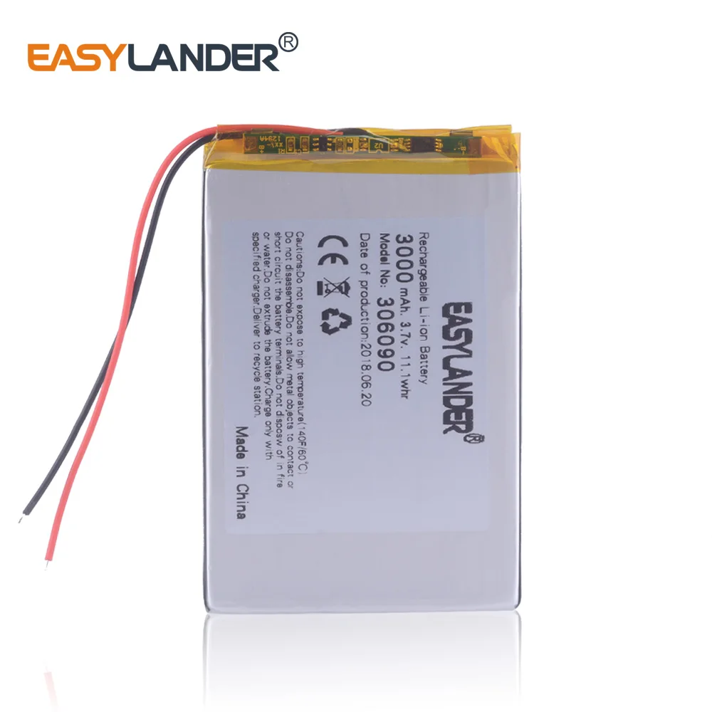 3 7 V 3000mAh 306090 литий-полимерная батарея электронная книга | Электроника